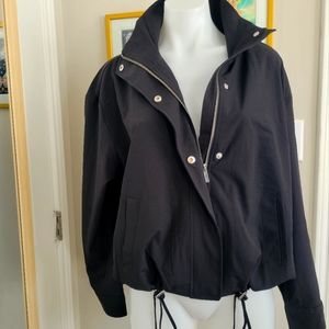 Calvin Klein Cinchable Lightweight Jacket M NWT Black High Collar Transitional
